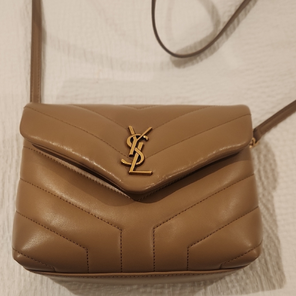 Yves Saint Laurent Leather Camel Crossbody Bag